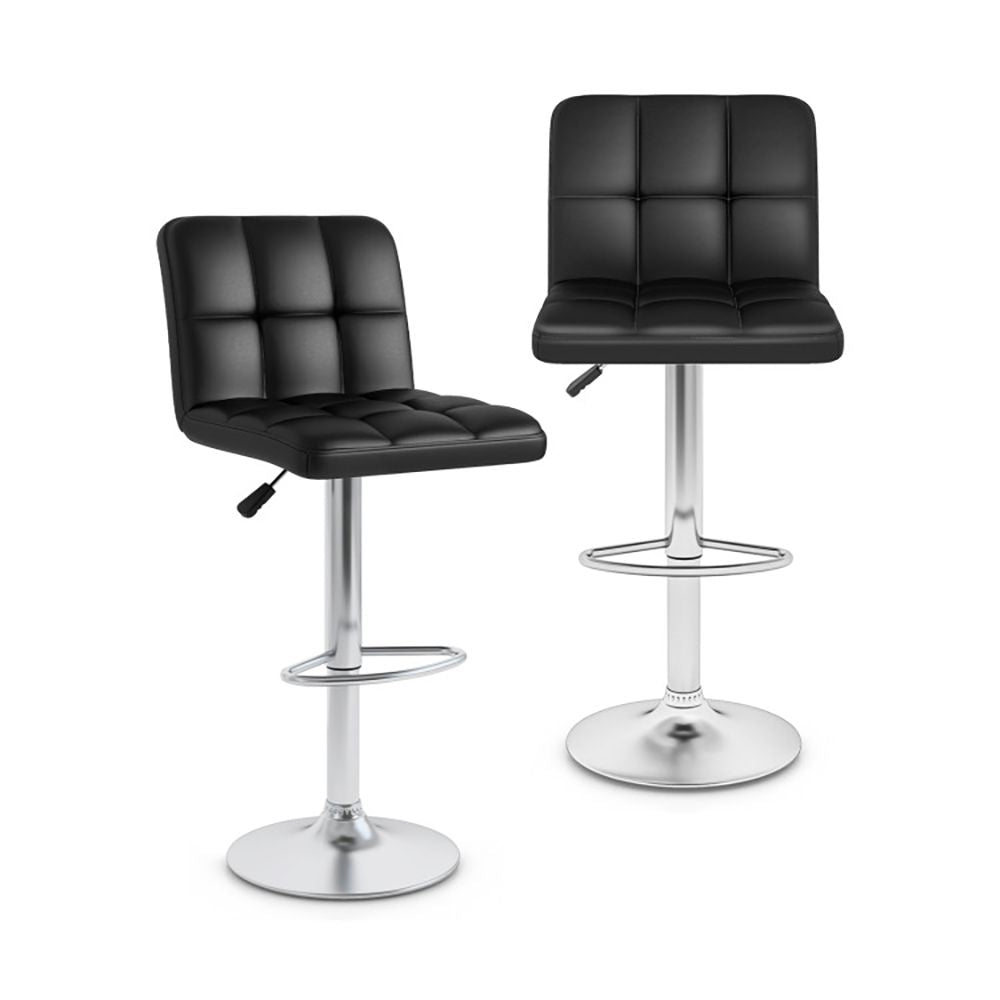 Modern Bar Stools Set of 2 with Back and Heavy-duty Metal Base and Footrest