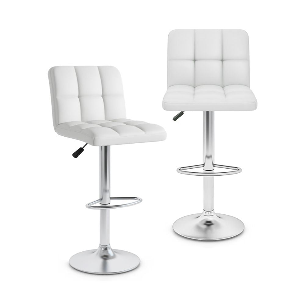 Modern Bar Stools Set of 2 with Back and Heavy-duty Metal Base and Footrest
