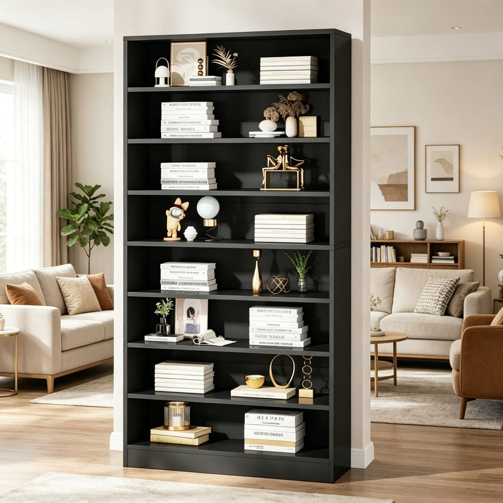 Modern Bookshelf with Space-Saving and Non-Slip for Bedroom