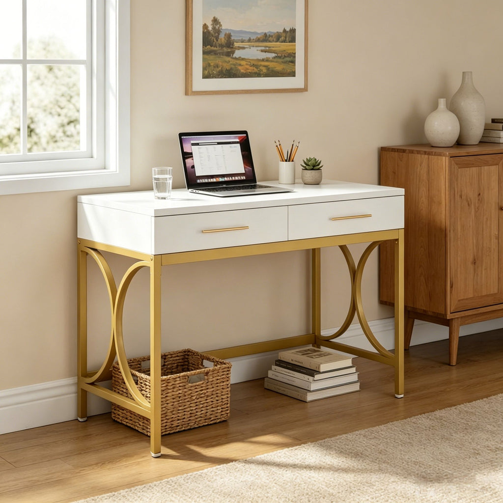 Modern Computer Desk with Adjustable Feet