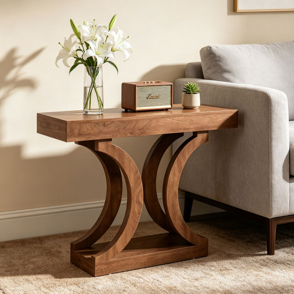 Modern End Table with Easy to Clean 43.3 Inches for Hallway