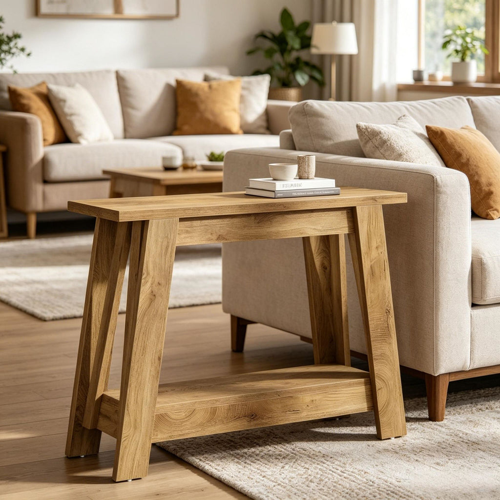Modern End Table with Space-Saving for Hallway