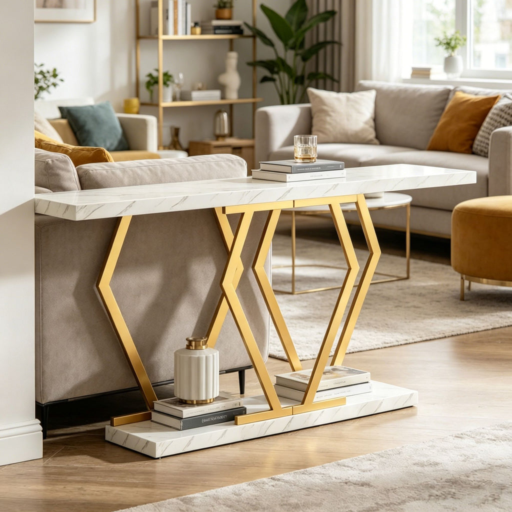Modern Long Console Table with Easy to Clean for Living Room
