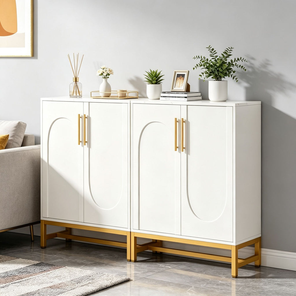 Modern Sideboard Buffet Storage Cabinet with Adjustable Shelves, Freestanding Kitchen Server with Doors, Versatile Entryway Console for Dining Room, Living Room, or Hallway