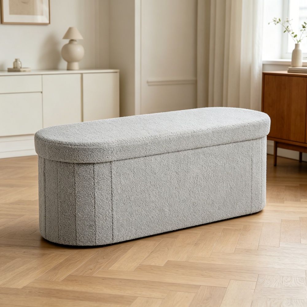 Modern Storage Ottoman with Foldable Design and Non-Slip for Bedroom