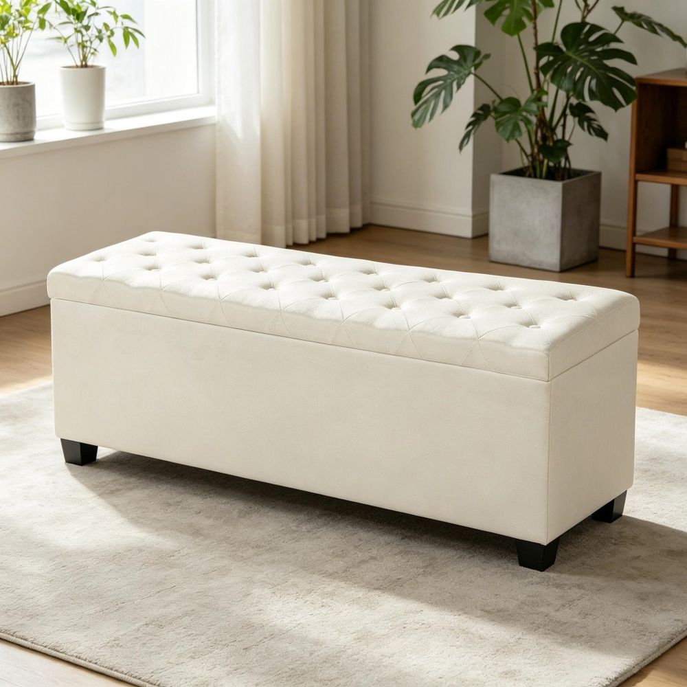 Modern Storage Ottoman with Non-Slip for Bedroom
