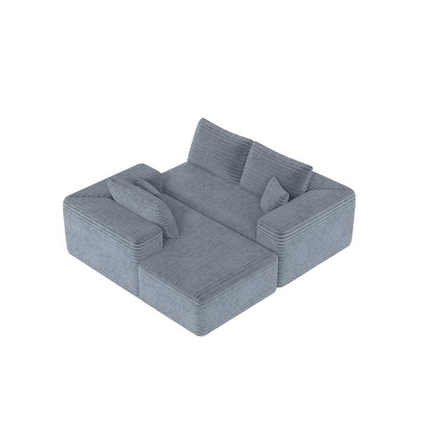 Modular Corduroy Sectional Sofa with Chaise Lounge, All-Foam Deep Seat Couch, Soft Wide-Wale Upholstery, Modern Convertible Seating for Living Room