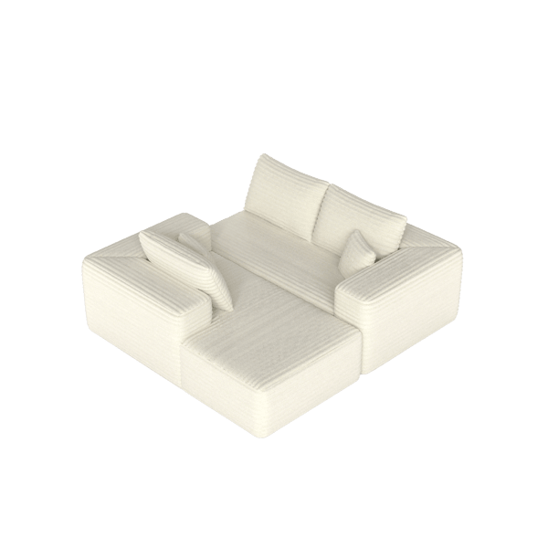 Modular Corduroy Sectional Sofa with Chaise Lounge, All-Foam Deep Seat Couch, Soft Wide-Wale Upholstery, Modern Convertible Seating for Living Room