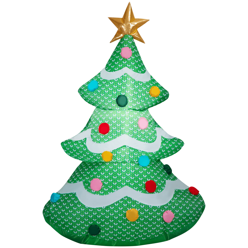 Multicolor Christmas Tree Airblown Yard Inflatable, 4'