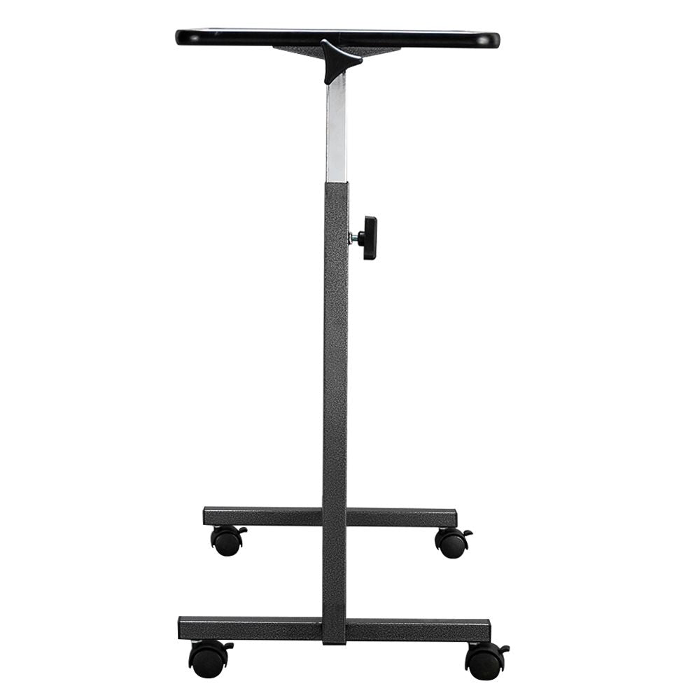 Multifunctional Adjustable Bedside Table MDF/Iron/4 Wheels With Brake, Silver Grey
