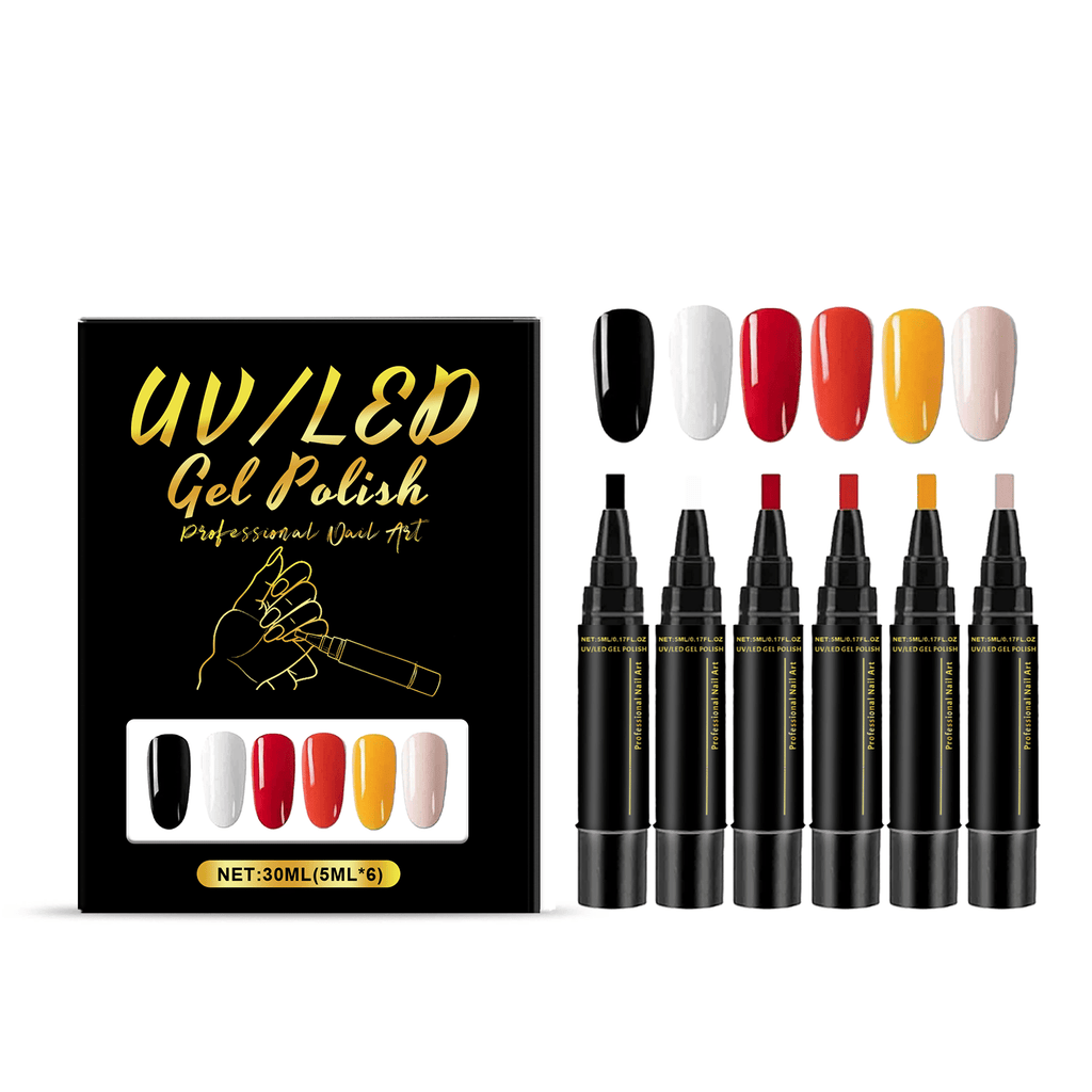 Nail Gel Pen Set Series, At-home Nail Art, Assorted Multi-color Nail Polish Pens, Trendy Mixed Shades, Easy Application
