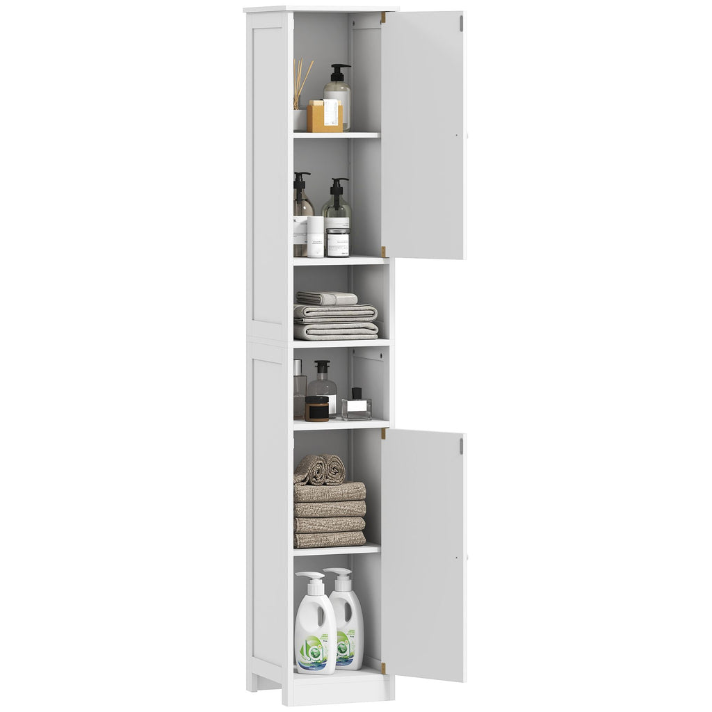 Narrow Tall Bathroom Storage Cabinet, 70" Slim Freestanding Bathroom Cabinet with Adjustable Shelves, Open Shelves