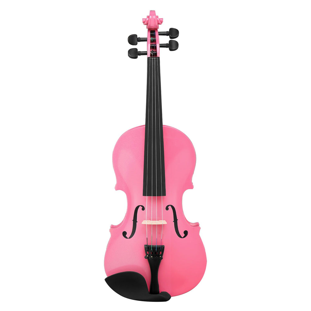 New 1/8 Acoustic Violin Case Bow Rosin Pink