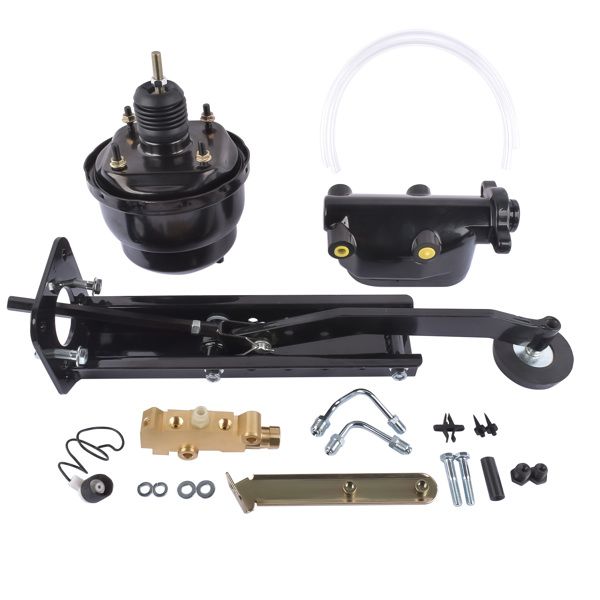 New 7'' Dual Power Brake Booster 1'' Bore Master, Side Mount Valve Disc/Disc Kit