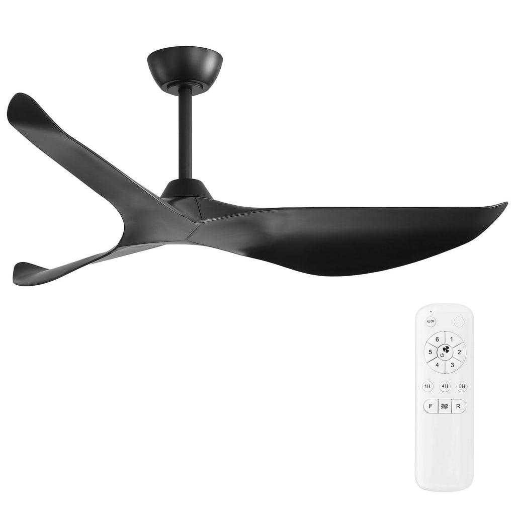 New Arrival 38-Inch Black Ceiling Fan Without Light,3 ABS Blades&Powerful DC Motor,1/4/8H Timer Function,Ideal For Living Room,Bedroom,Study Room,etc