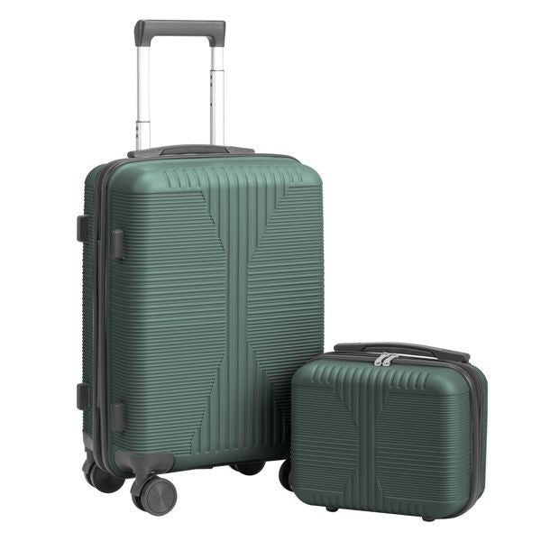 Non-TSA customs lock 2-in-1 PP trolley case, 12in/20in, PP dark green