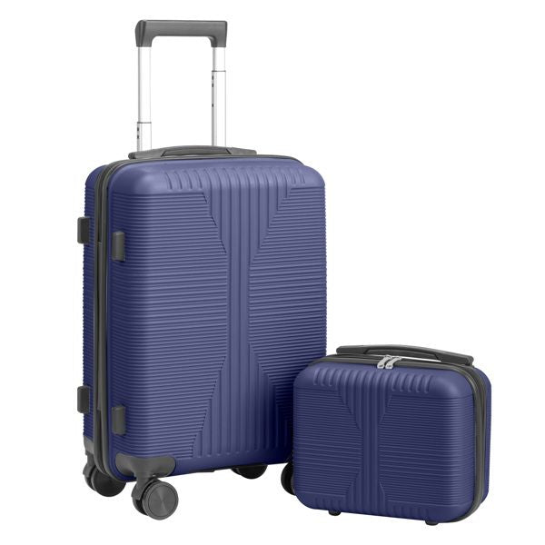 Non-TSA customs lock 2-in-1 PP trolley case, 12in/20in PP, navy blue