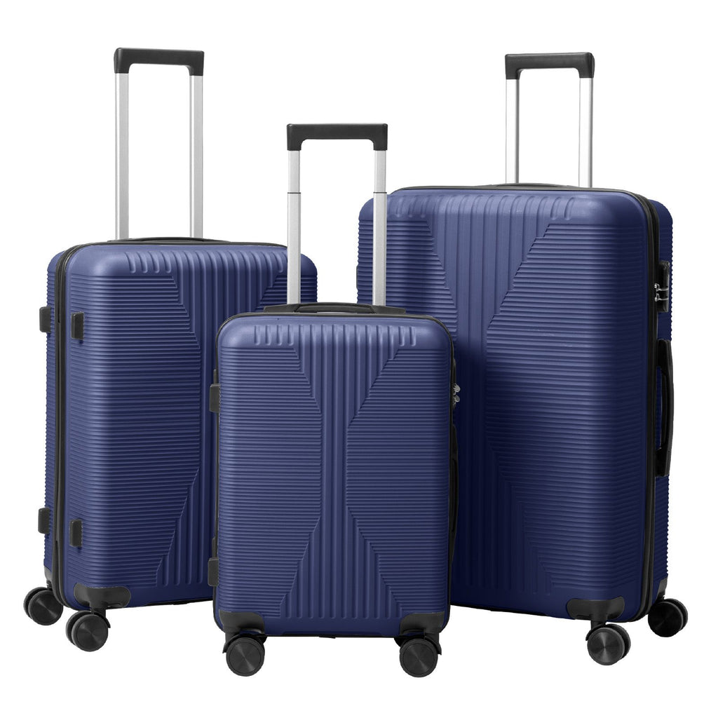 Non-TSA customs lock 3-in-1 PP trolley case, 20in, 24in, 28in, PP, navy blue