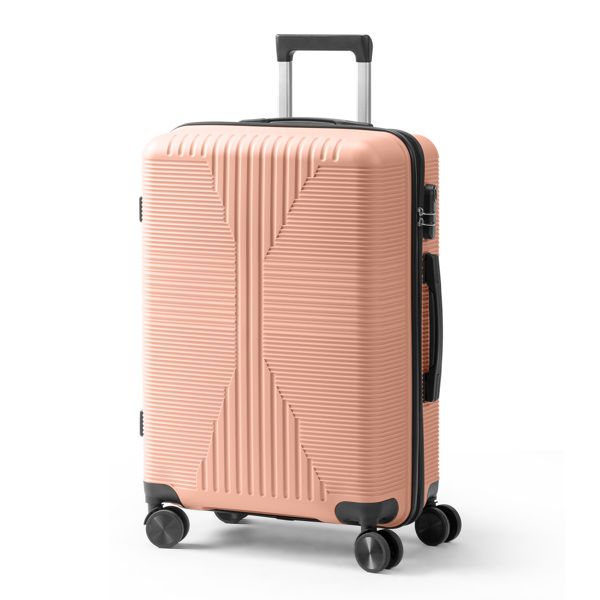 Non-TSA customs lock single 24-inch PP trolley case, pink