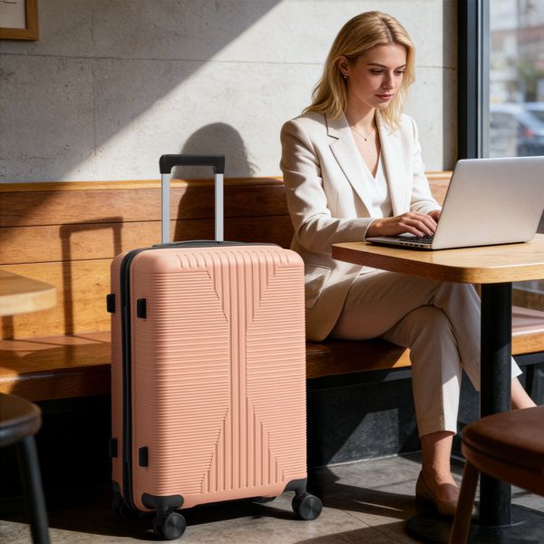 Non-TSA customs lock, single 28-inch PP trolley suitcase, 28in PP, pink