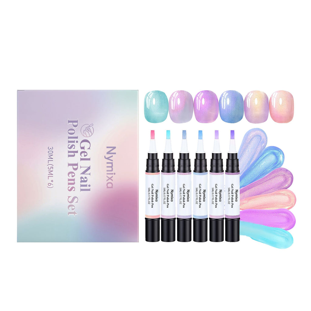 Nymixa Nail Polish Pen, Bright Assorted Colors, Quick Dry, Easy to Use, Convenient, Creative DIY Nail Art Pen