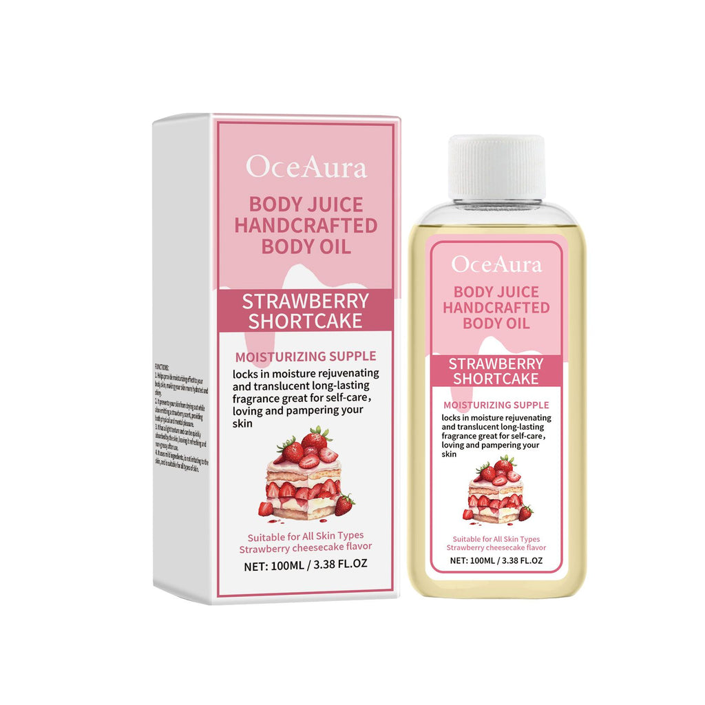 OceAura Strawberry Body Care Oil Refreshing Fragrant Strawberry Gentle Moisturizing Body Skin Essential Oil