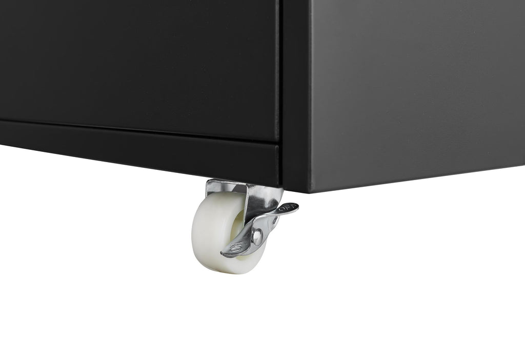 Office furniture Copier Cabinet BLACK 2 door steel copier stand mobile pedestal file Printer Stand-Does not support self pick up