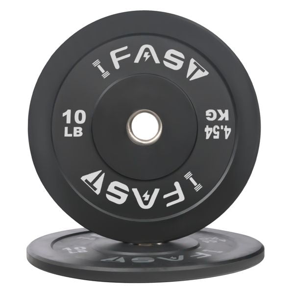 Olympic Weight Plates, Rubber Bumper Plates, 2 Inch Steel Insert 10lb Bundle Options Available for Home Gym Strength Training, Weightlifting, Weight Bench Press and Workout
