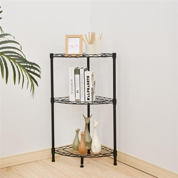 One-tier Garment Rack Metal Clothes Coat Shoe Storage Shelf Black