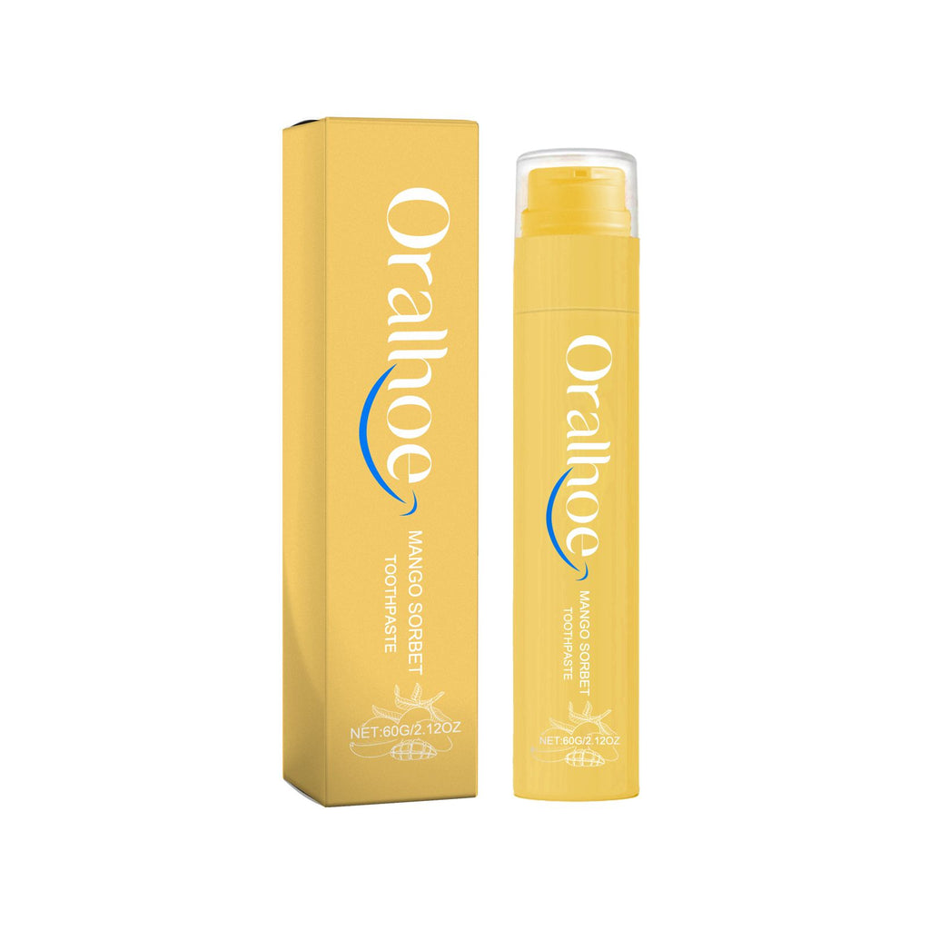 Oralhoe Mango Sorbet Toothpaste, Multi-Flavor Teeth Clean Teeth Yellow Tartar Fresh Breath Beautiful Teeth