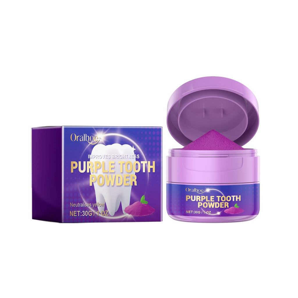 Oralhoe Purple Tooth Powder, Bad Breath Care Fresh breath Clean Teeth Beauty powder