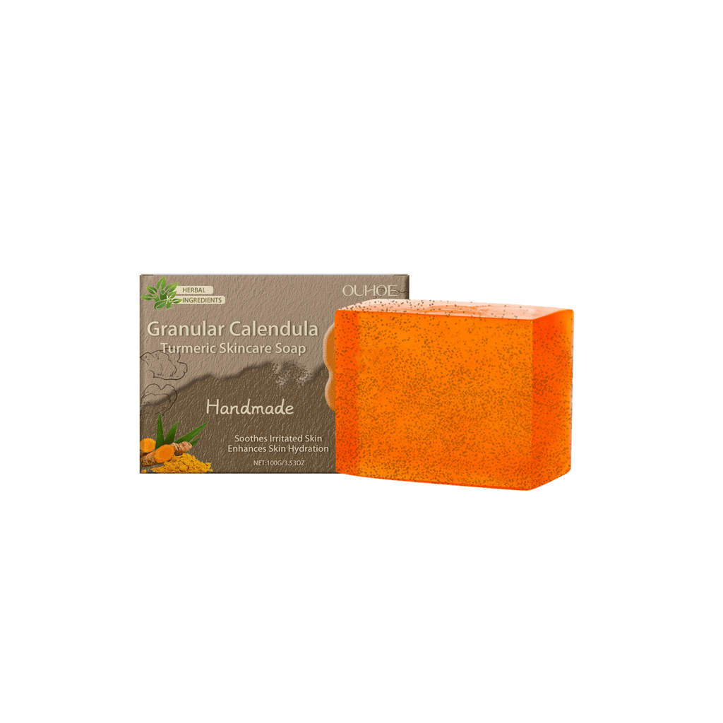 OUHOE Calendula Turmeric Skin Care Soap Gently Cleans Pores And Moisturizes And Nourishes Skin And Bath