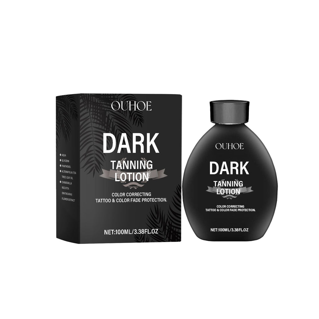 OUHOE Dark Tanning Lotion, Summer Outdoor Sun Relief For Uneven Skin Tone Moisturizing Refreshing Black Care Lotion