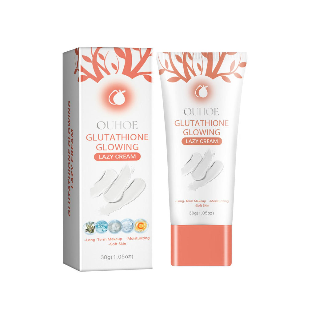OUHOE Glutathione Glowing Lazy Cream, Brightening Skin Care Moisturizing Lazy Skin Care Cream