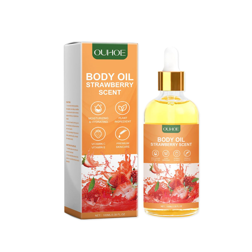 OUHOE Strawberry Moisturizing Oil, Moisturizing Elastic Firming, Smoothing Fine Lines And Nourishing Skin Massage Oil