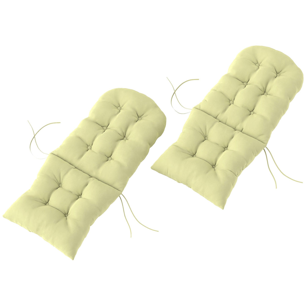 Outdoor Adirondack Chair Cushions Set of 2, Tufted High Back Patio Chair Cushions, Adirondack Cushions with Ties, Non-Slip Replacement Seat Cushions for Adirondack Chairs, Beige