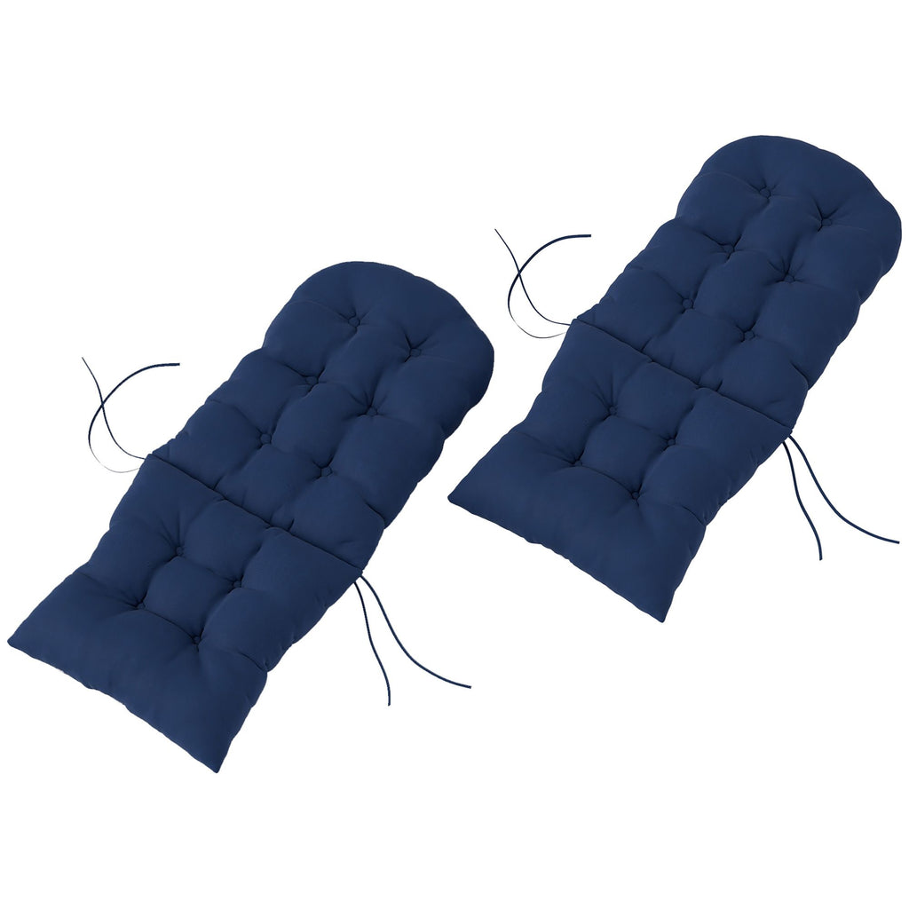 Outdoor Adirondack Chair Cushions Set of 2, Tufted High Back Patio Chair Cushions, Adirondack Cushions with Ties, Non-Slip Replacement Seat Cushions for Adirondack Chairs, Navy Blue
