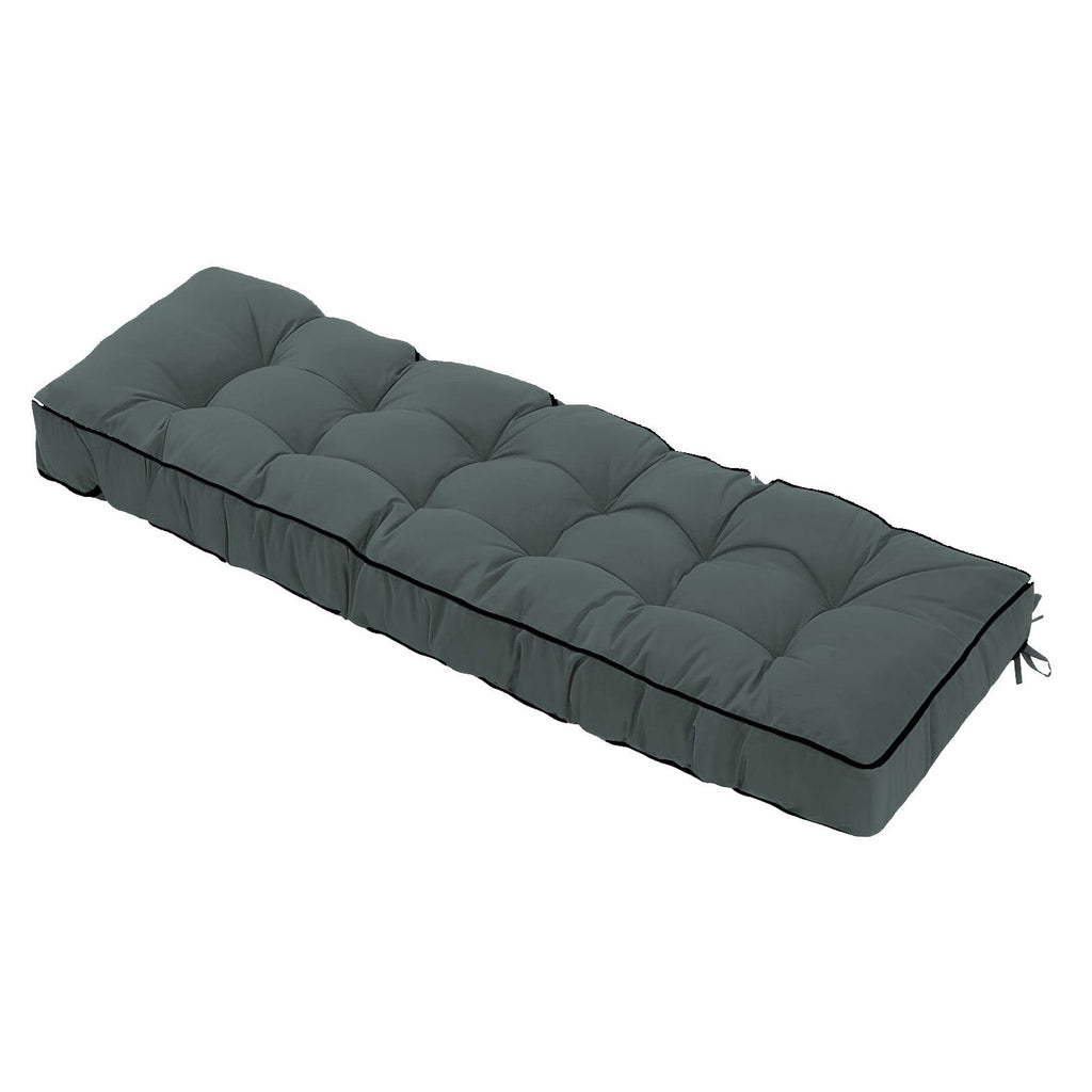 Outdoor Bench Cushion, 63 20 4 Inch, Tufted Waterproof Swing Cushion with Ties, for Patio Bench or Window Seat
