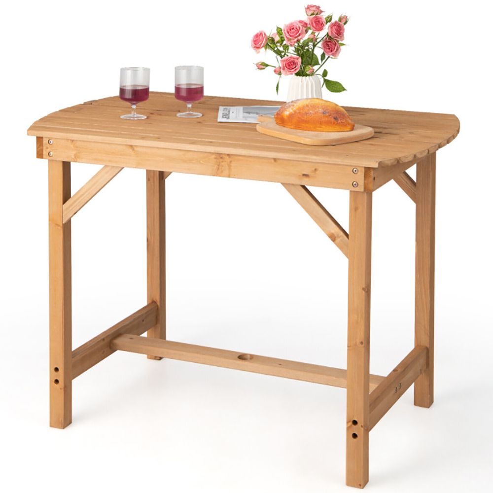 Outdoor Fir Wood Dining Table with Umbrella Hole
