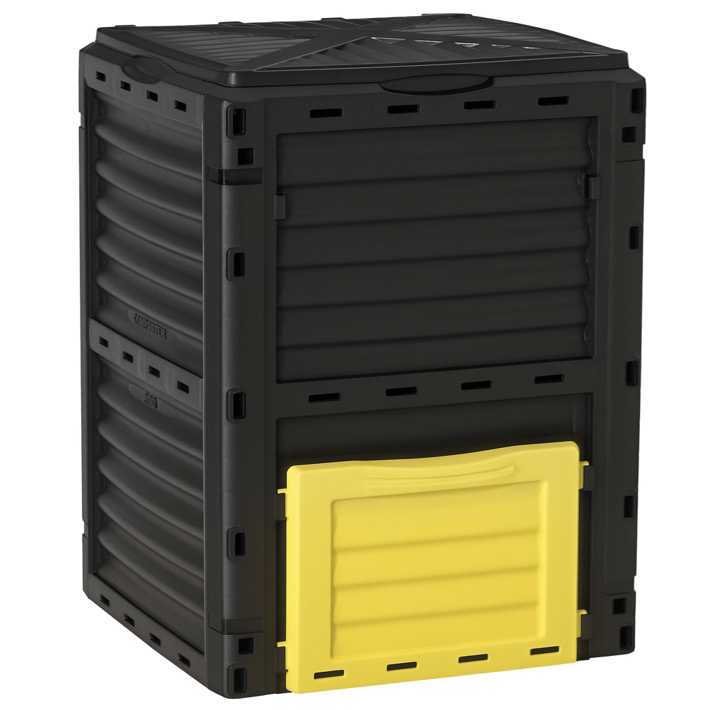 Outdoor Garden Compost Bin 80 Gallon, Large Capacity Garden Composter for Fast Soil Fertilization, Easy Assembly, Yellow