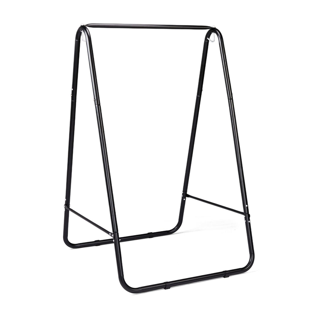 Outdoor Hammock Chair Stand Only, Swing Stand with 2 Hooks, Max Load 600lbs, Fits Most Hanging Chairs, Black (Without Hammock Chair)