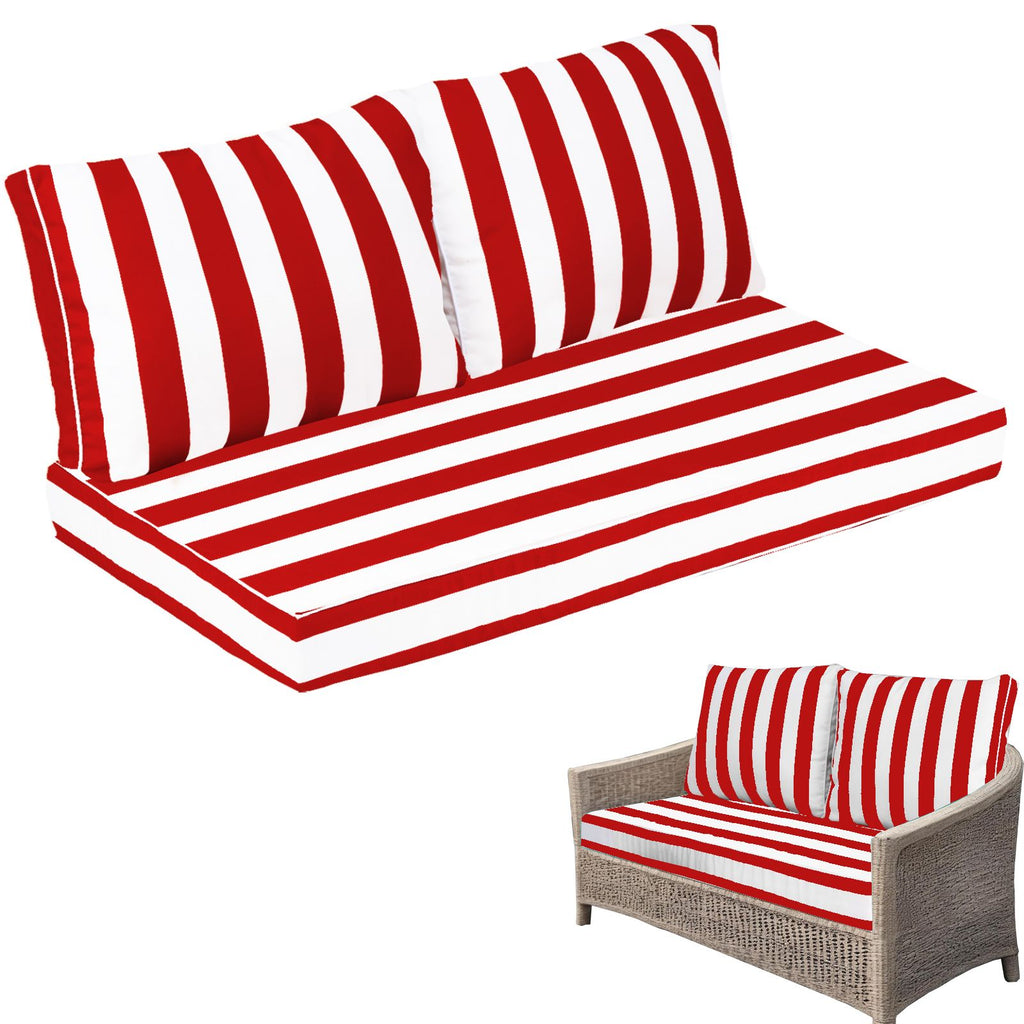 Outdoor Loveseat Cushion Set, 48 x 24 inch, Water Repellent Patio Furniture Cushions Replacement