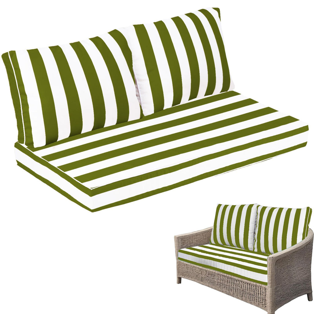 Outdoor Loveseat Cushion Set, 48 x 24 inch, Water Repellent Patio Furniture Cushions Replacement