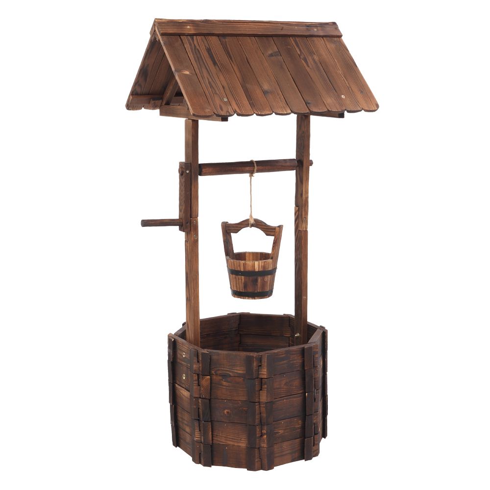 Outdoor Reinforced And Anticorrosive Wooden Wishing Well Flowerpot (SAME AS 26166619)