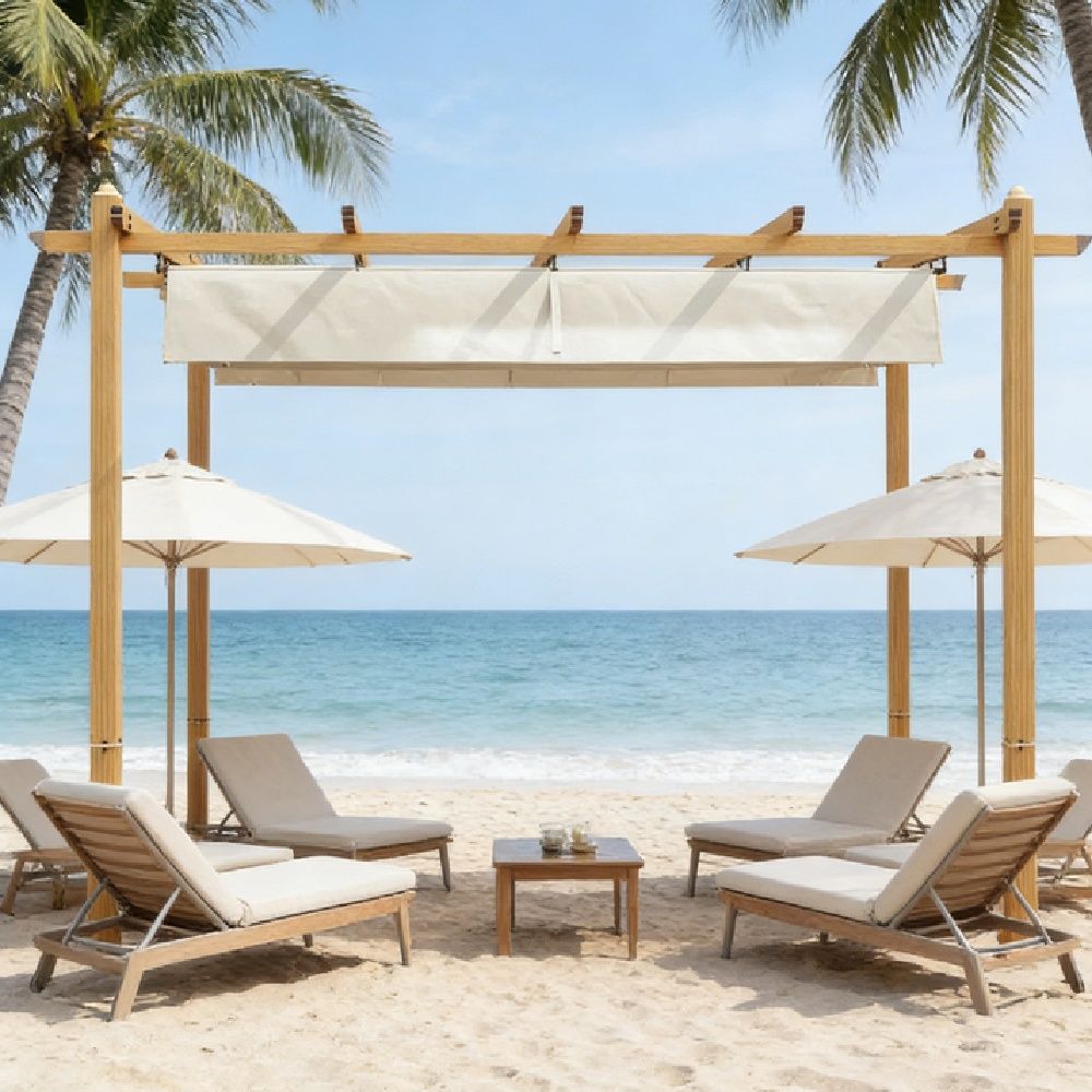 Outdoor retractable pergola