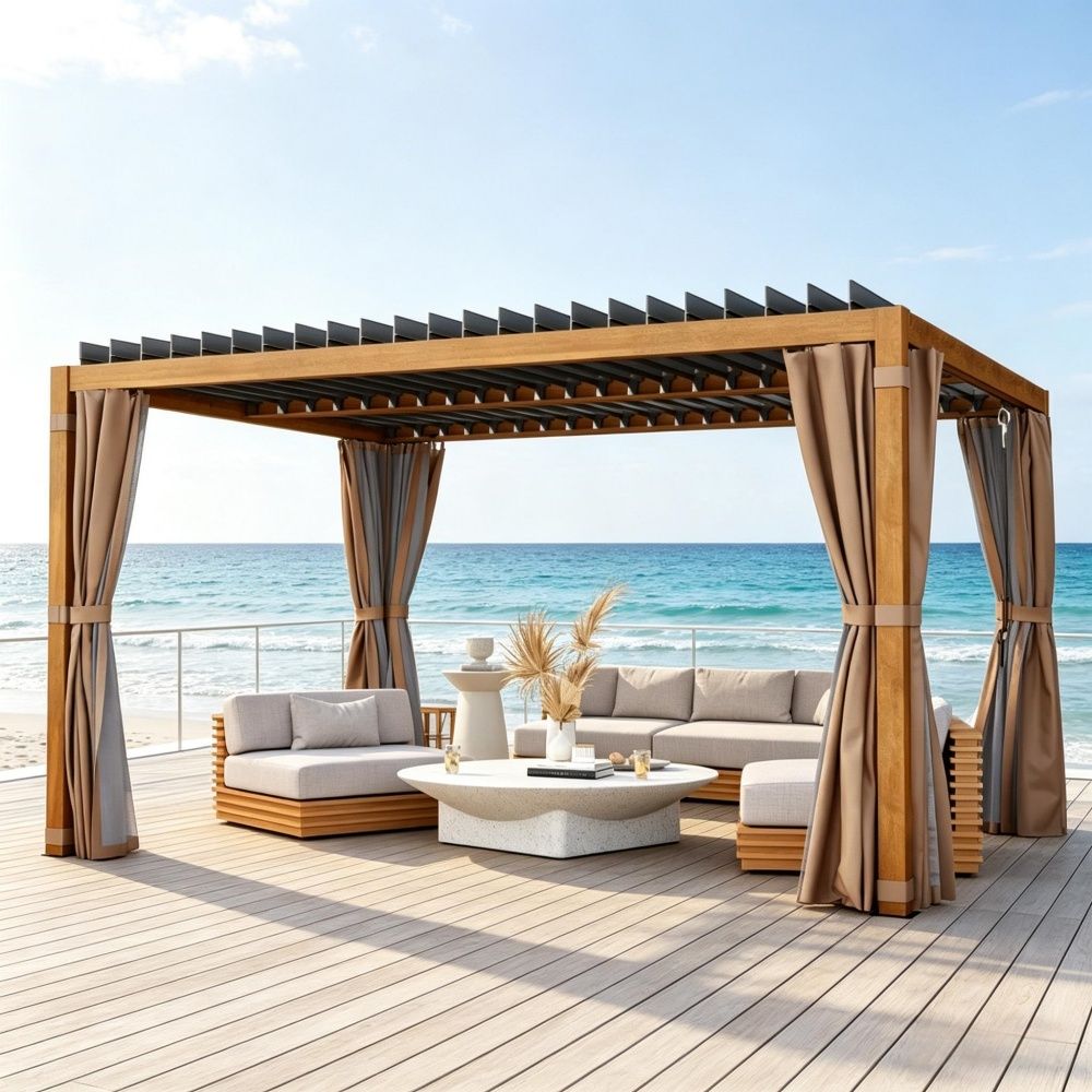 Outdoor retractable pergola