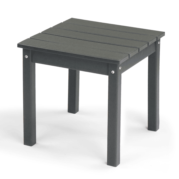 Outdoor Side Table, HDPE Adirondack Table Patio Side Table, Weather Resistant End Table Small Outdoor Table, Dark Grey, Square