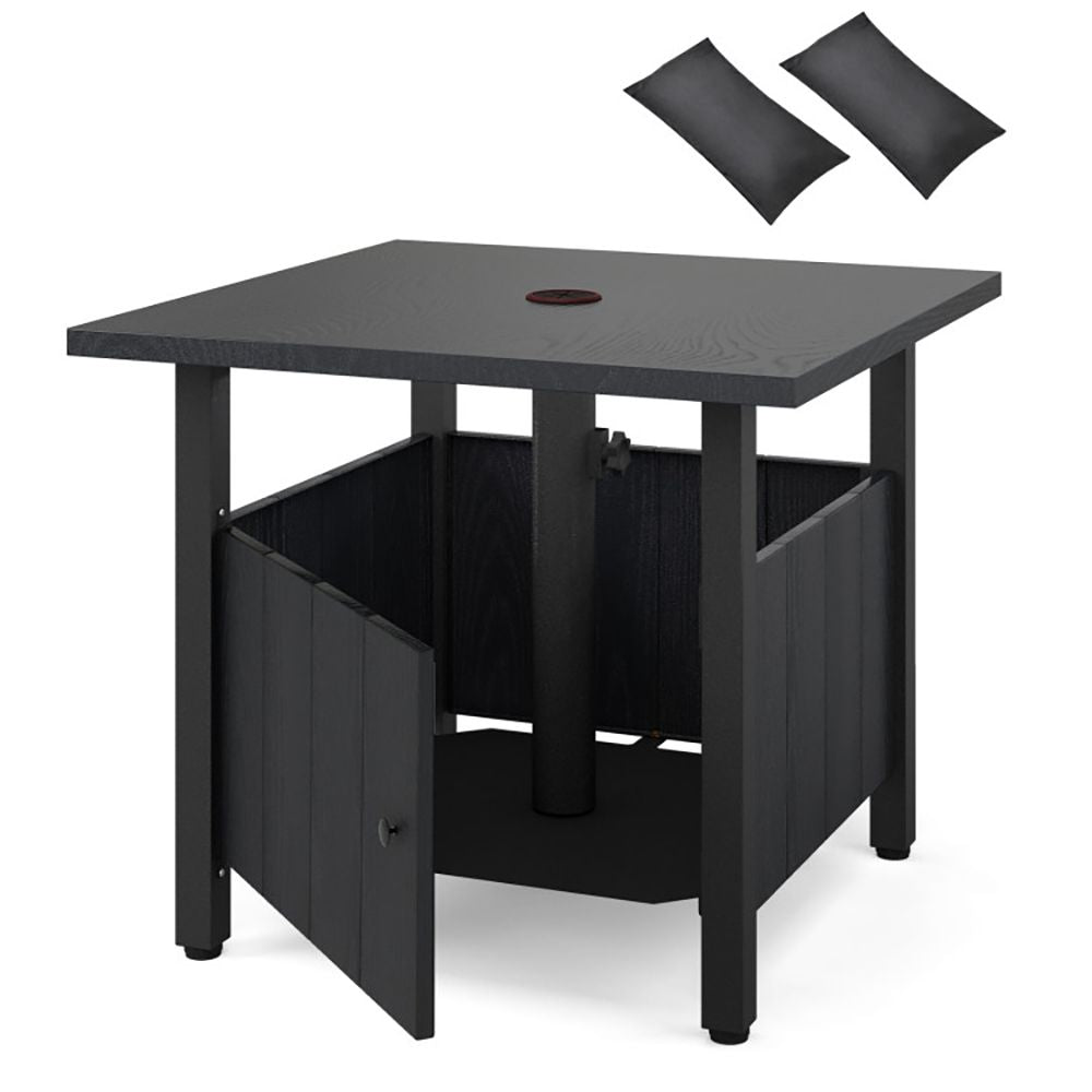 Outdoor Side Table with 1.89" Umbrella Hole Patio Umbrella Table Base Stand