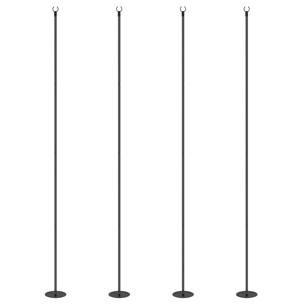 Outdoor String Light Poles 10FT Steel Stand for Patio Deck 4 Pack