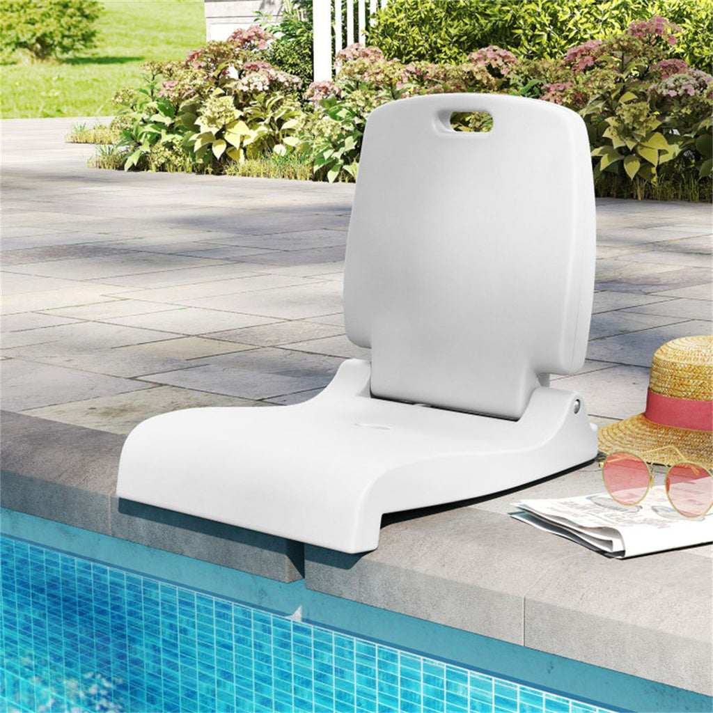 Outdoor swimming pool chairs with folding function-White